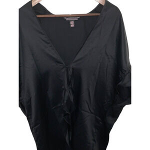 Victoria's Secret Women's Angel Satin Kimono Short Robe Size One Size Black New